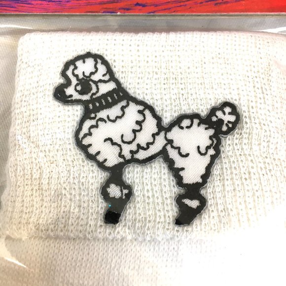 50’s White Poodle Socks w/ poodle patch NWT NOS - Picture 3 of 7